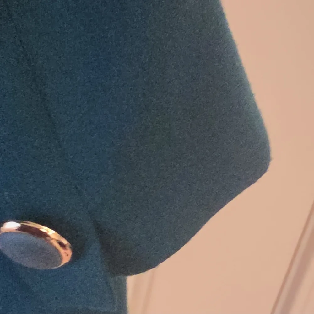 Vintage Teal Christian Dior Skirt Suit Set Size 8.